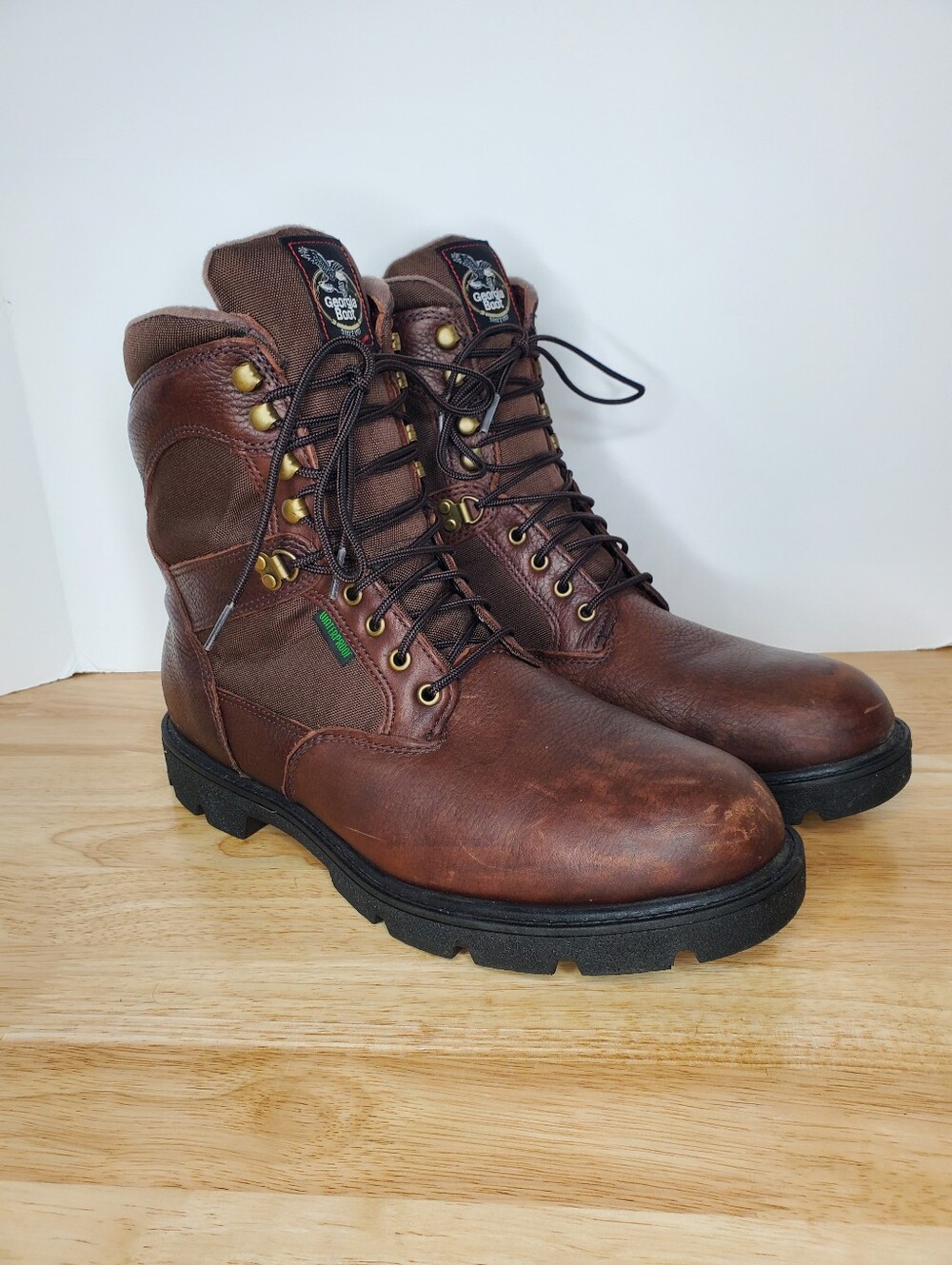 Georgia Boot Homeland Work Boots Mens Size 13W Brown Soft Toe G108